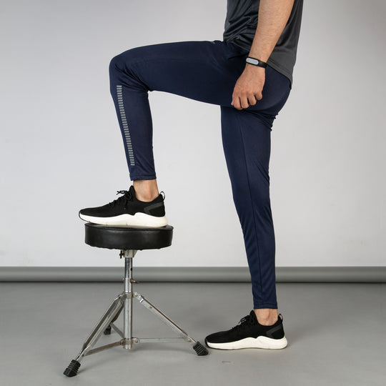 Navy Quick Dry Bottoms With Reflective Stripes