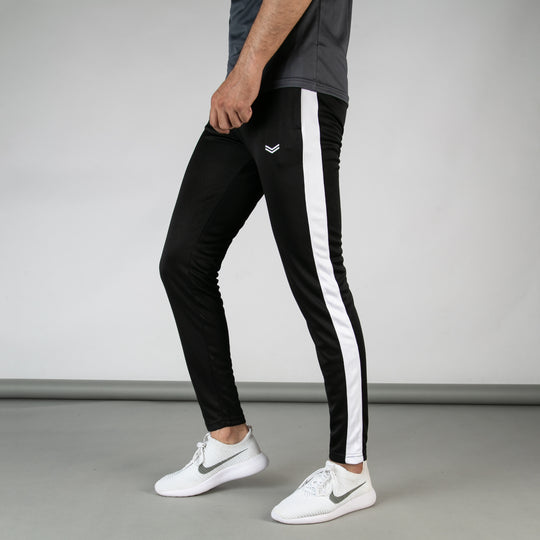 Black Quick Dry Hybrid Bottoms with White Mesh Panels