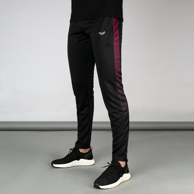 Black Quick Dry Bottoms with Maroon Gradient Panels