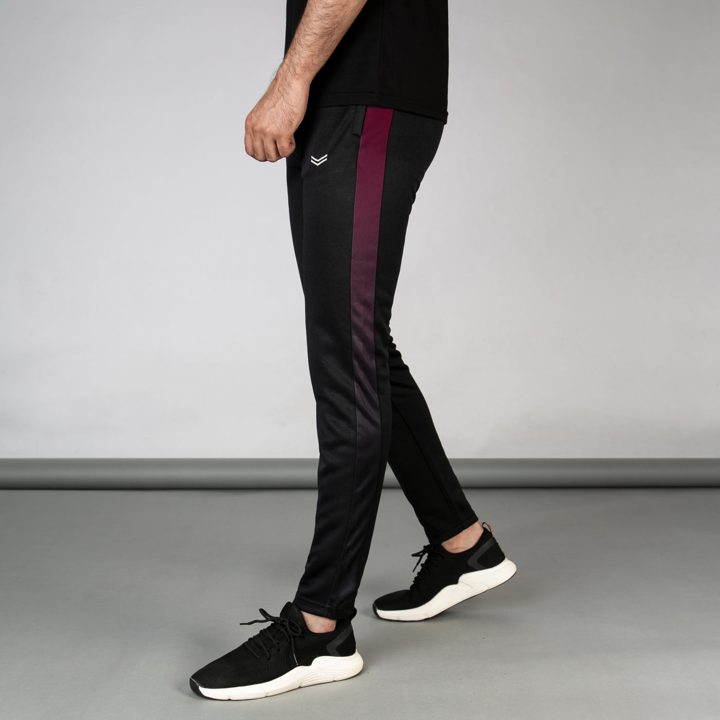 Black Quick Dry Bottoms with Maroon Gradient Panels