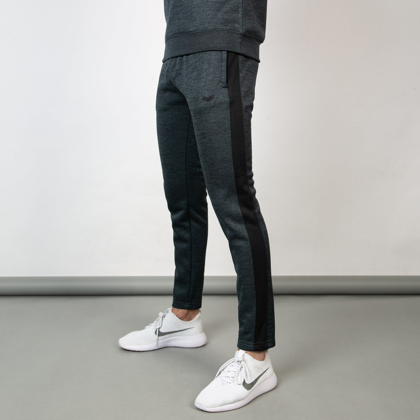 Textured Gray Quick Dry Bottoms with Black Panels