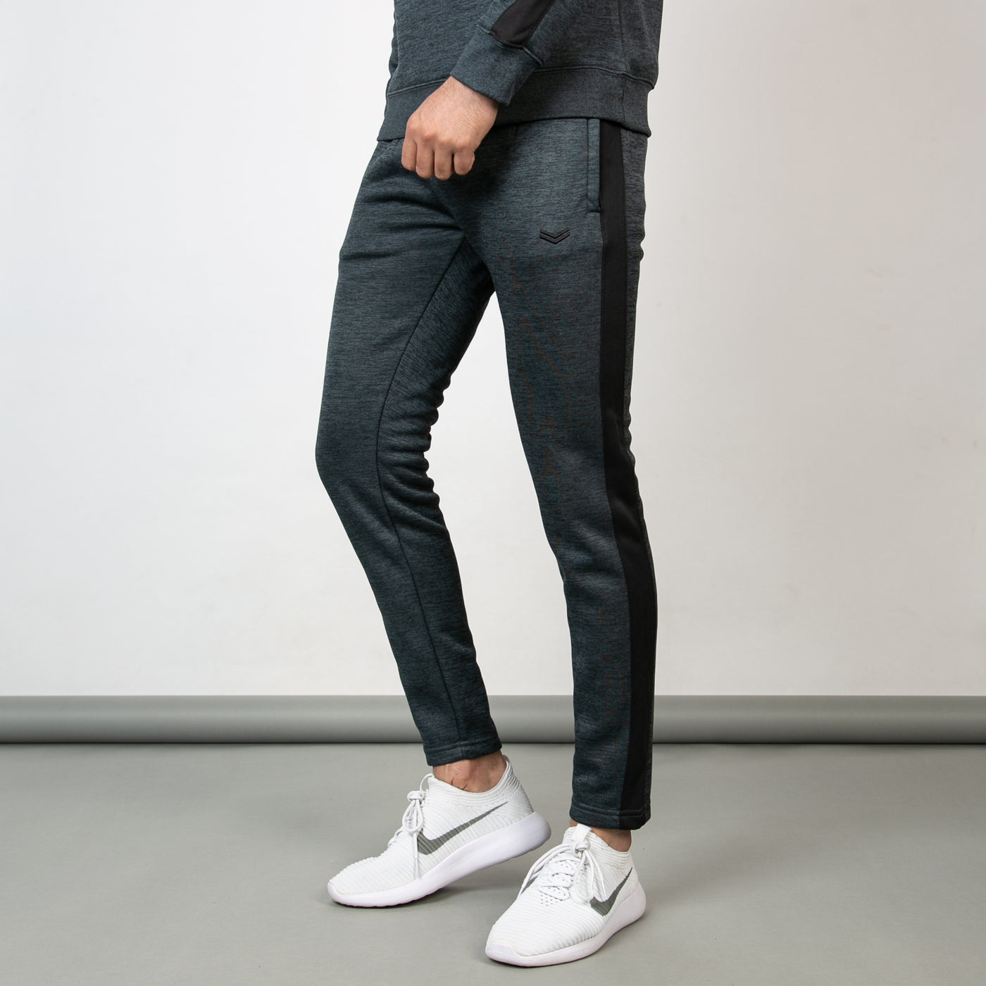 Textured Gray Quick Dry Bottoms with Black Panels