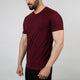 Burgundy V-Neck Lycra T-Shirt with Self Embroidered Logo