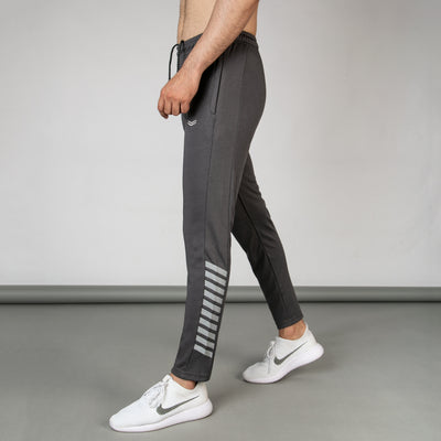 Gray Quick Dry Bottoms with Side Printed Stripes