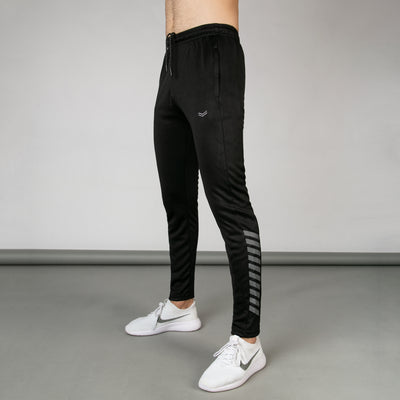 Black Quick Dry Bottoms with Side Printed Stripes