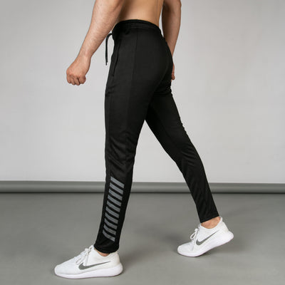 Black Quick Dry Bottoms with Side Printed Stripes