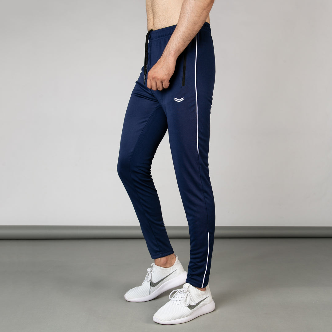 Navy Quick Dry Bottoms with White Side Piping