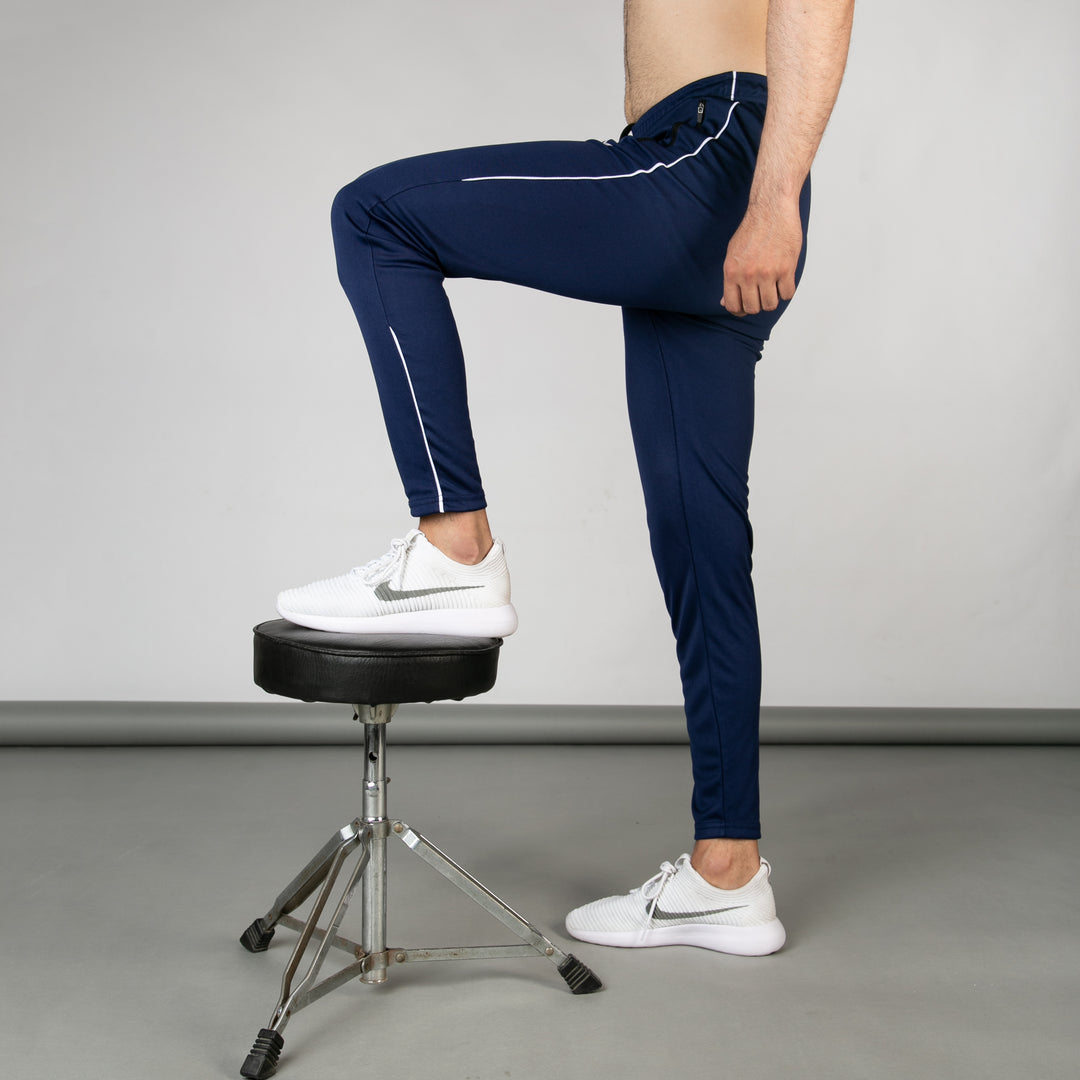 Navy Quick Dry Bottoms with White Side Piping