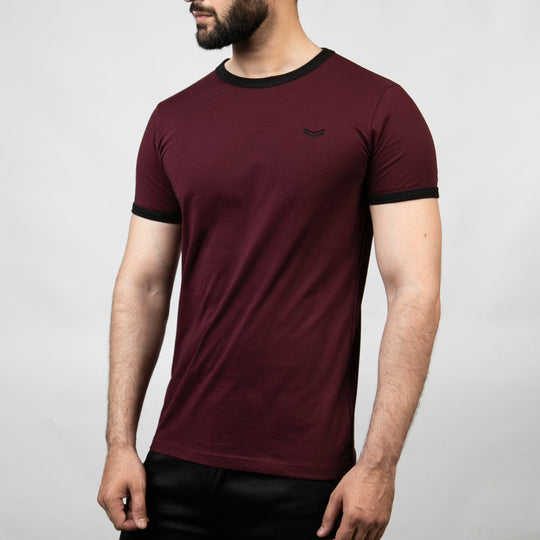 Maroon Ringer T-Shirt