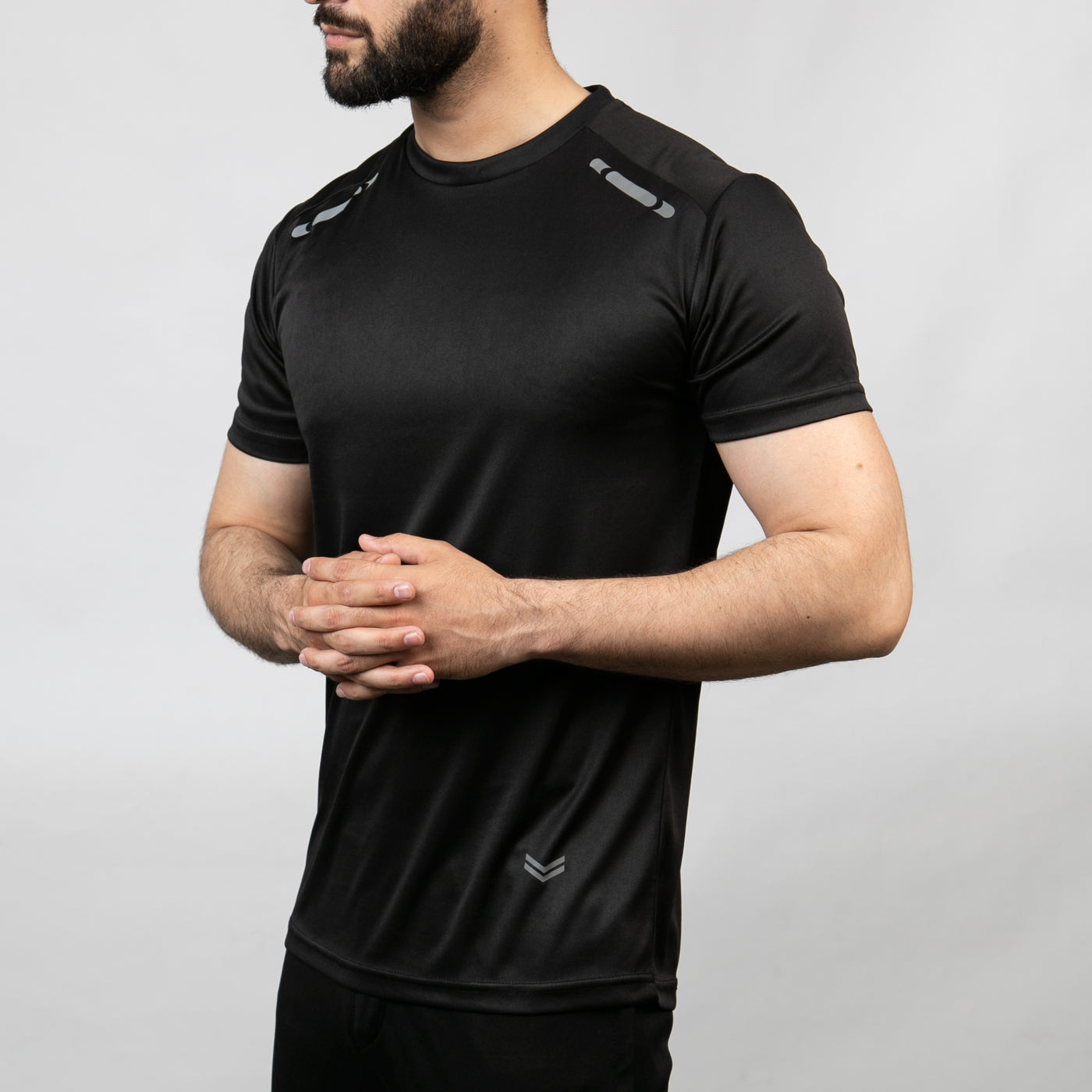 Black Quick Dry T-Shirt with Front Reflectors