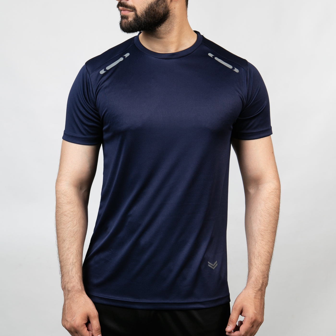Navy Quick Dry T-Shirt with Front Reflectors