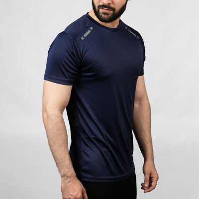 Navy Quick Dry T-Shirt with Front Reflectors