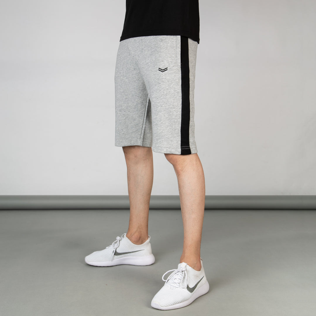 Heather Gray Shorts with Black Panels