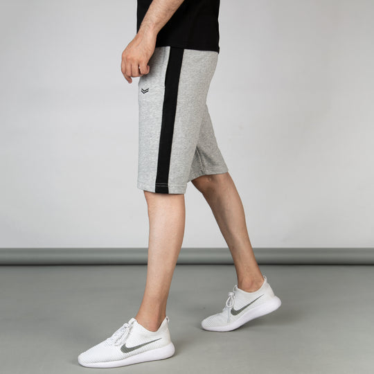 Heather Gray Shorts with Black Panels