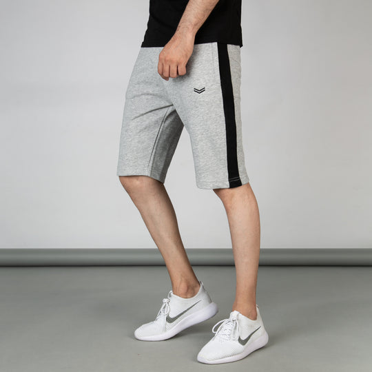 Heather Gray Shorts with Black Panels