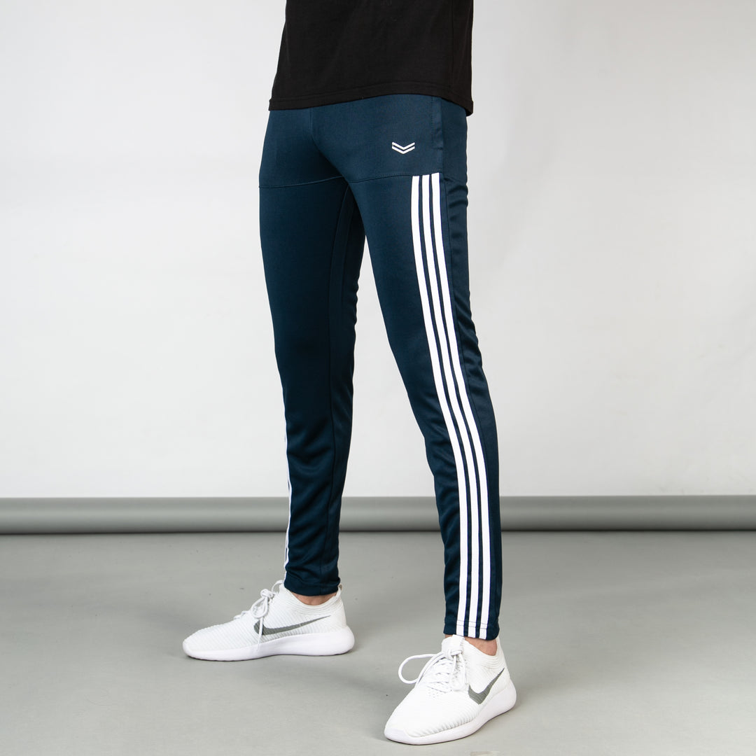Teal Quick Dry Paneled Bottoms with Forward Three White Stripes