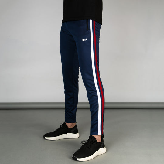 Navy Quick Dry Bottoms with White & Red Stripes