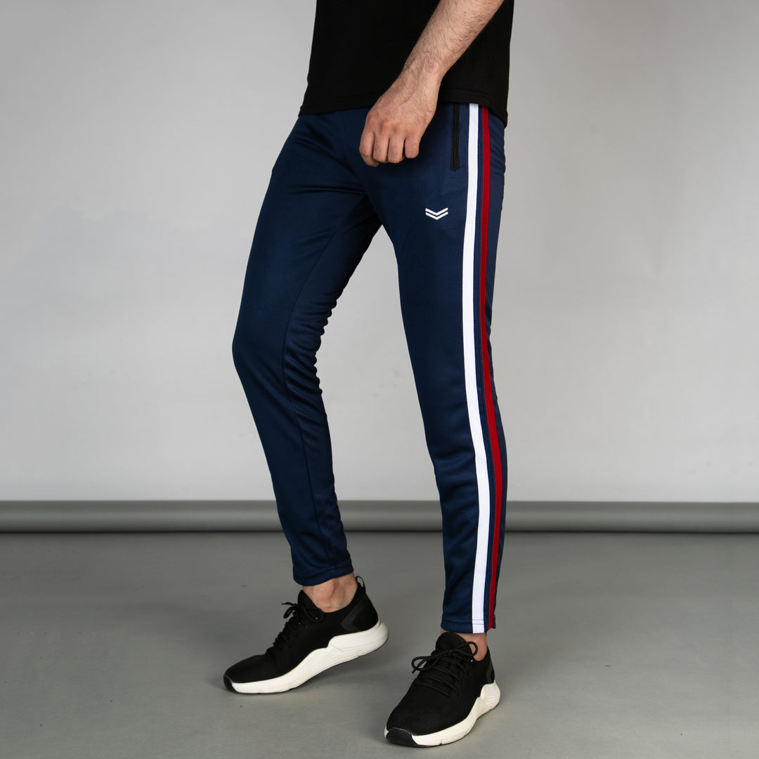 Navy Quick Dry Bottoms with White & Red Stripes