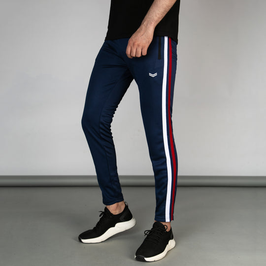 Navy Quick Dry Bottoms with White & Red Stripes