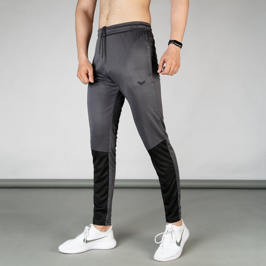 Gray Hybrid Bottoms with Black Ventilated Shin Mesh Panels