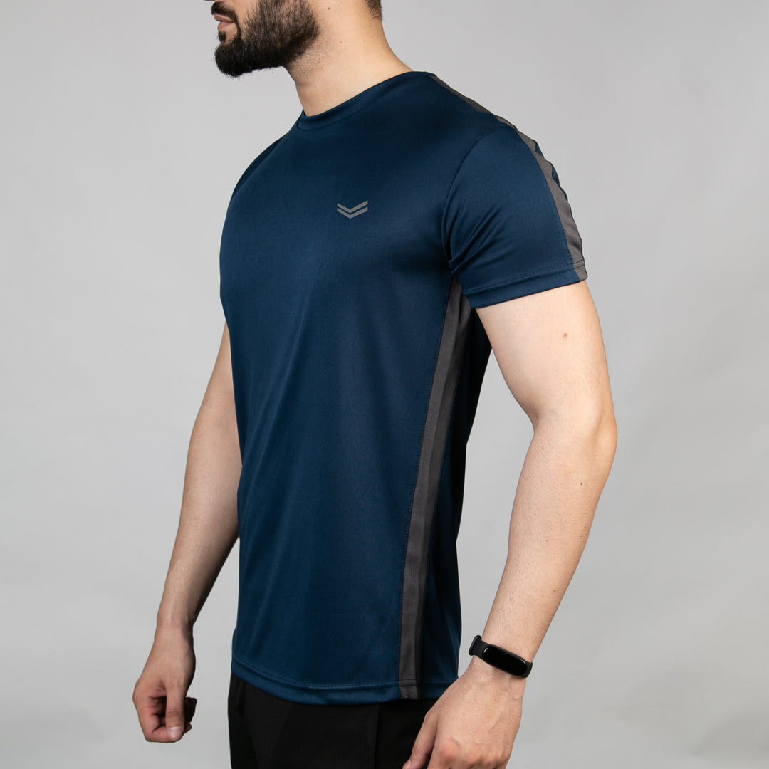 Sapphire Hybrid Series Quick Dry T-Shirt with Gray Mesh Panels