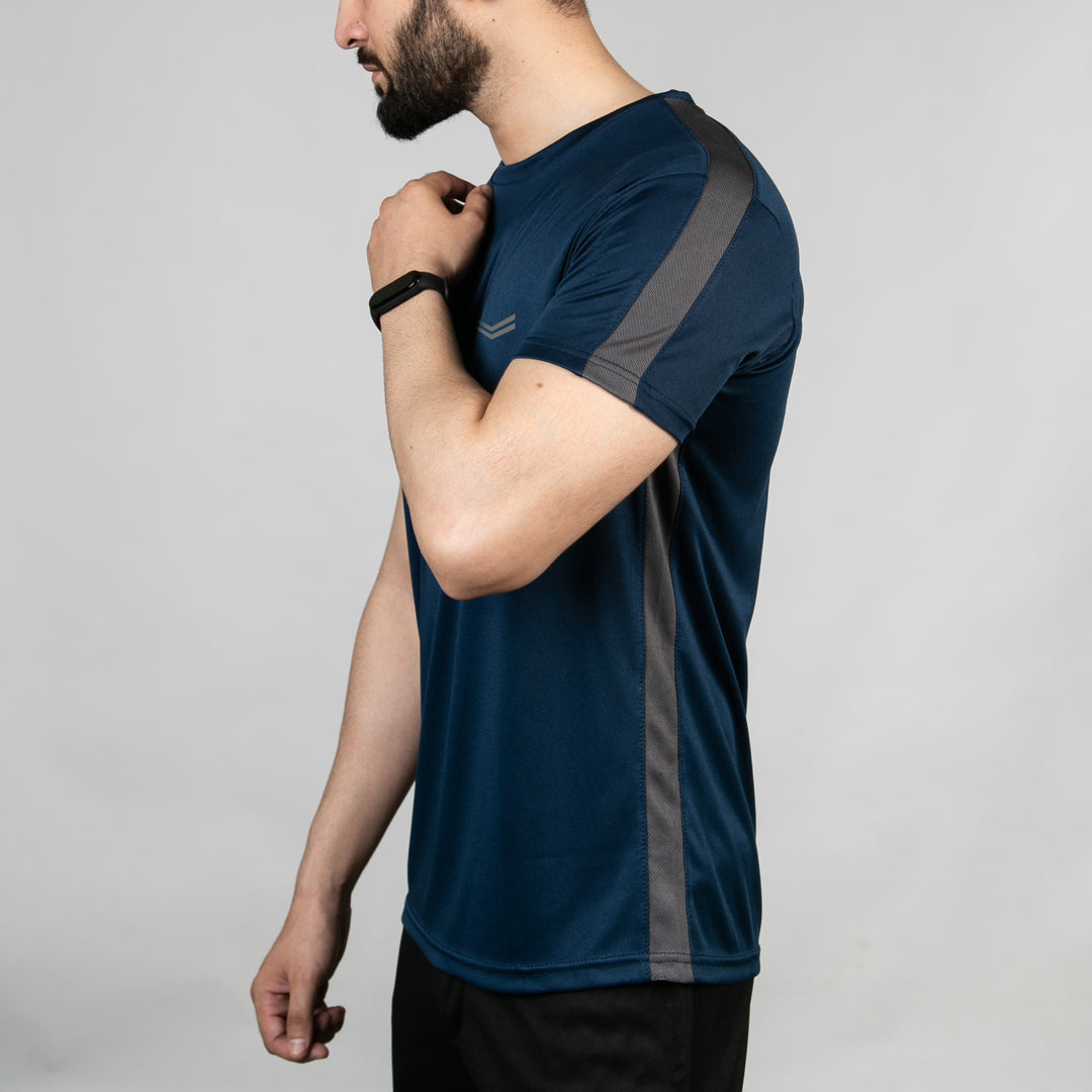 Sapphire Hybrid Series Quick Dry T-Shirt with Gray Mesh Panels