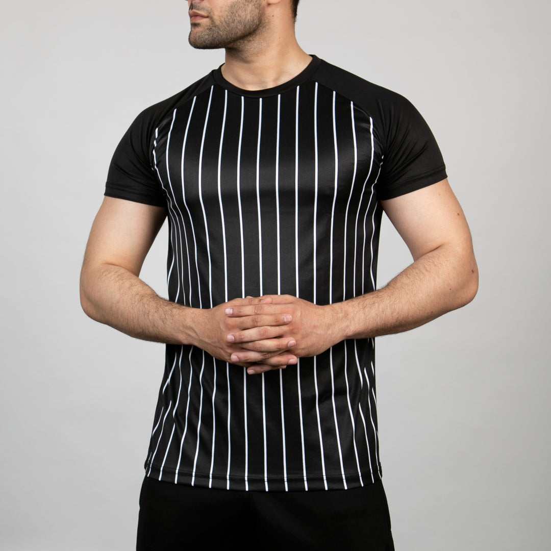 Black Quick Dry T-Shirt Striper