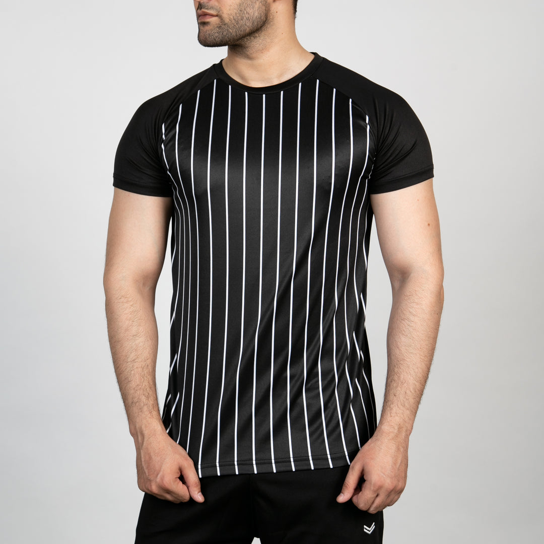 Black Quick Dry T-Shirt Striper