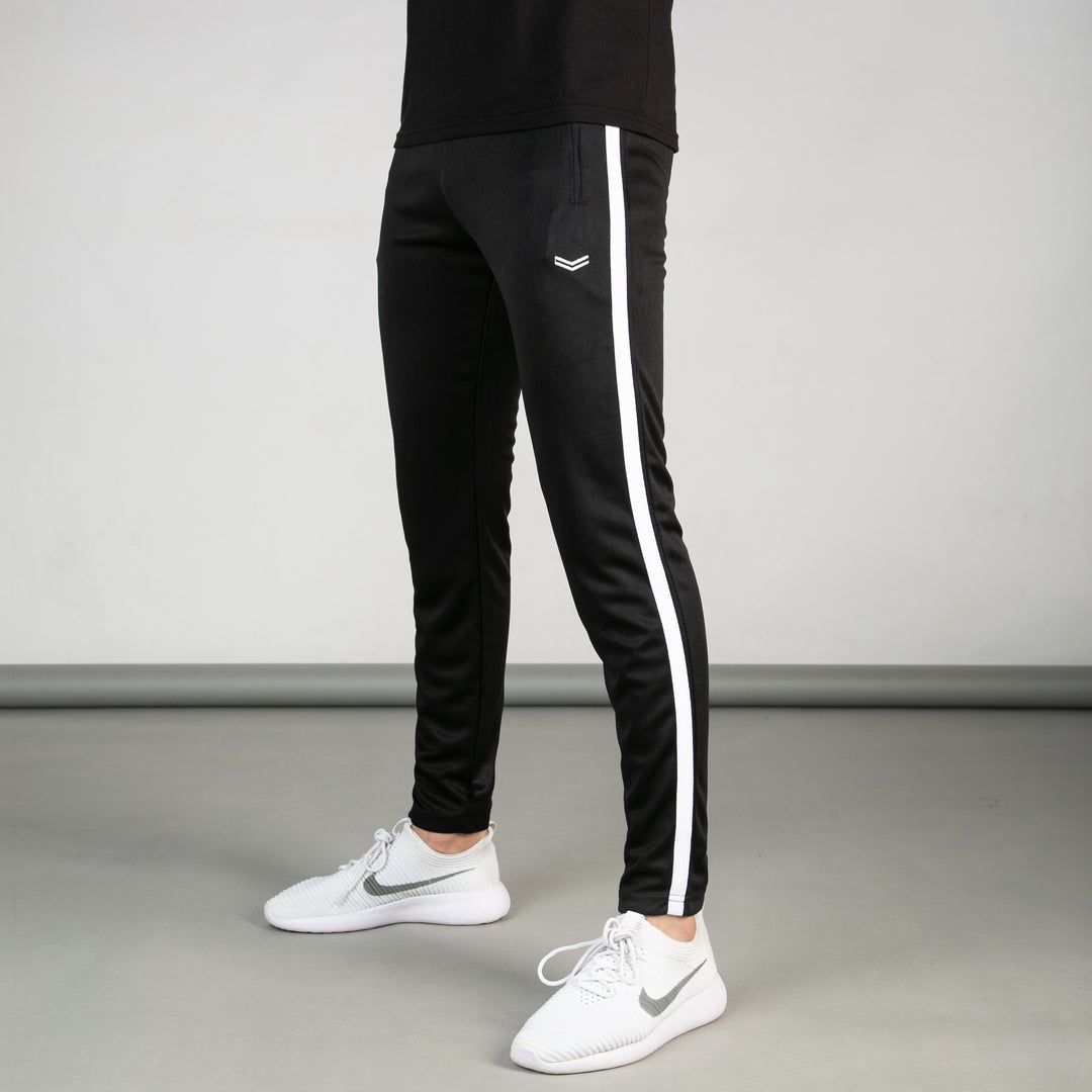 Black Quick Dry Bottoms with Sleek White Stripe