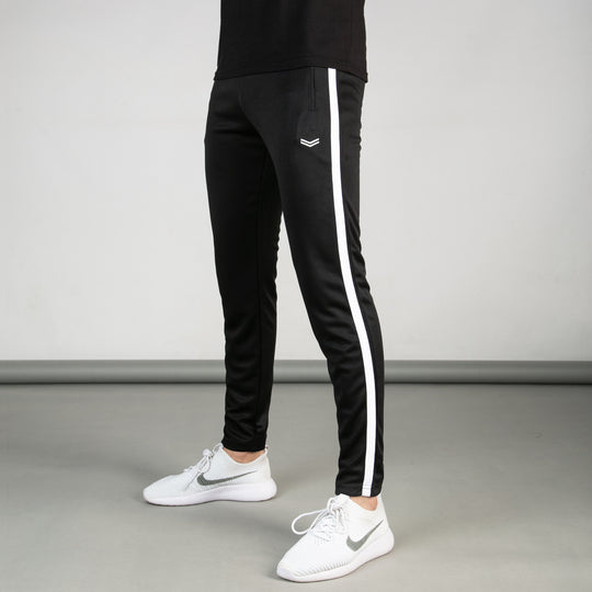 Black Quick Dry Bottoms with Sleek White Stripe