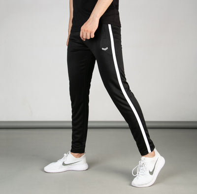 Black Quick Dry Bottoms with Sleek White Stripe