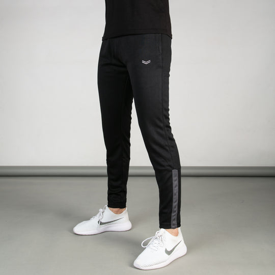 Black Breathable Mesh Bottoms with Sleek Hem & Gray Panels