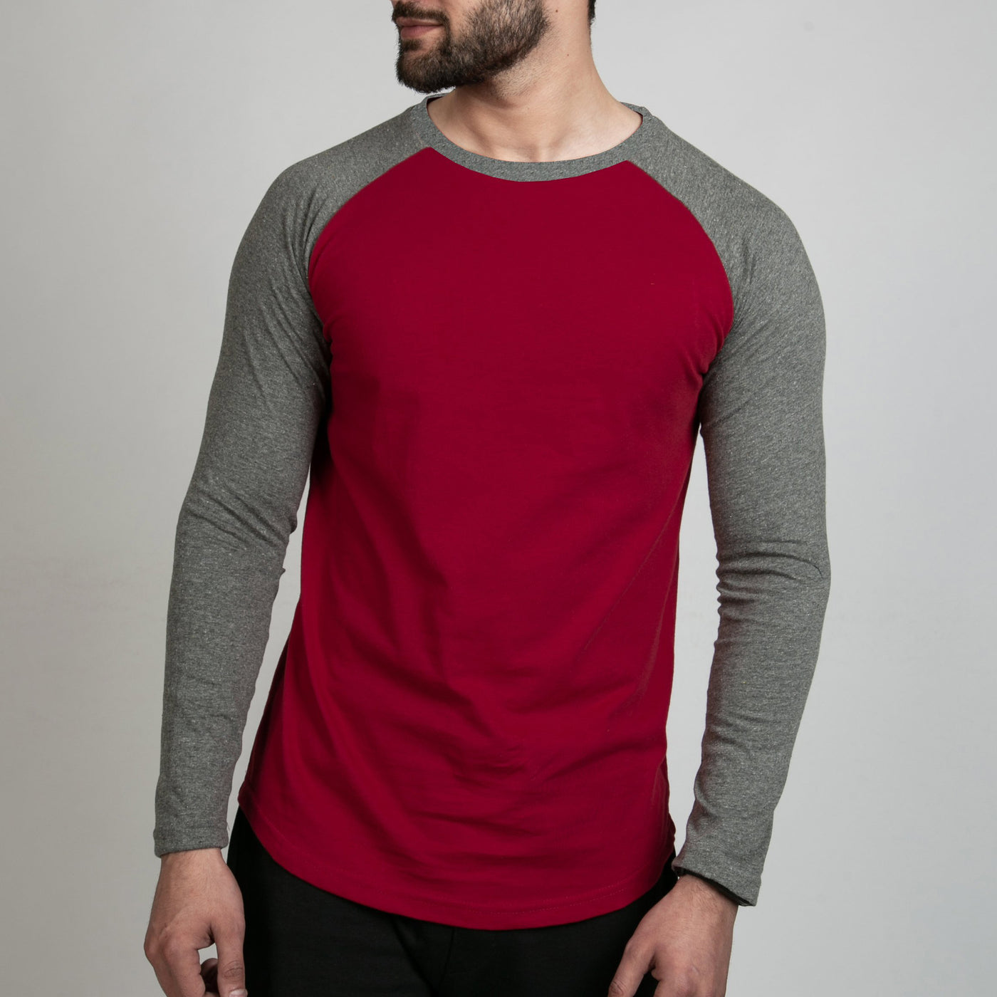 Red & Charcoal Gray Raglan