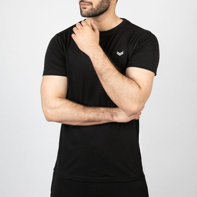 Black T-Shirt With White Side Panels