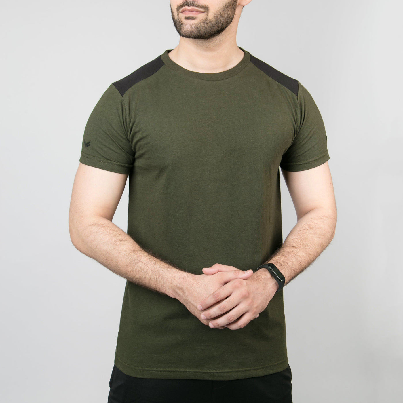 Military Green Alpha Series T-Shirt With Dual Arm Logos