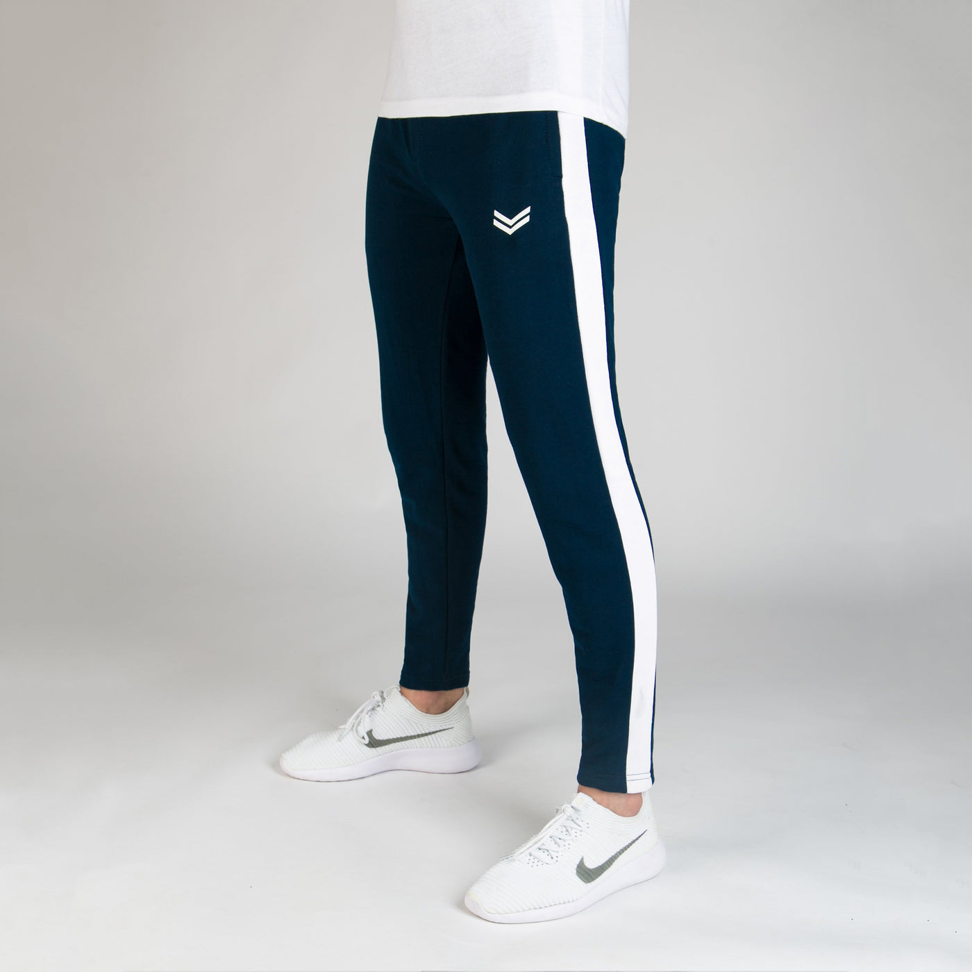 Navy Bottoms With White Side Panel