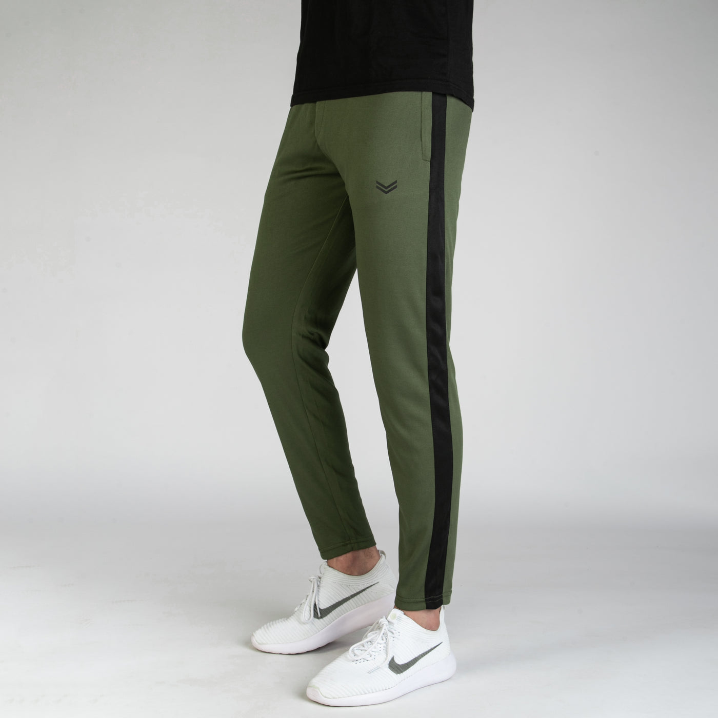 Olive Quick Dry Bottoms with Black Panel