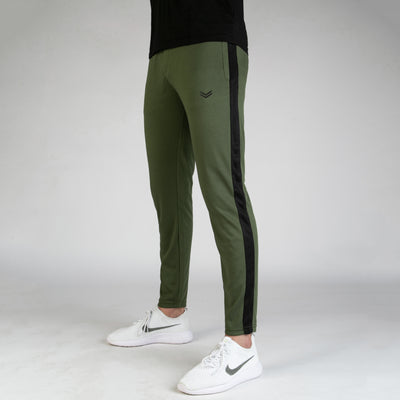 Olive Quick Dry Bottoms with Black Panel