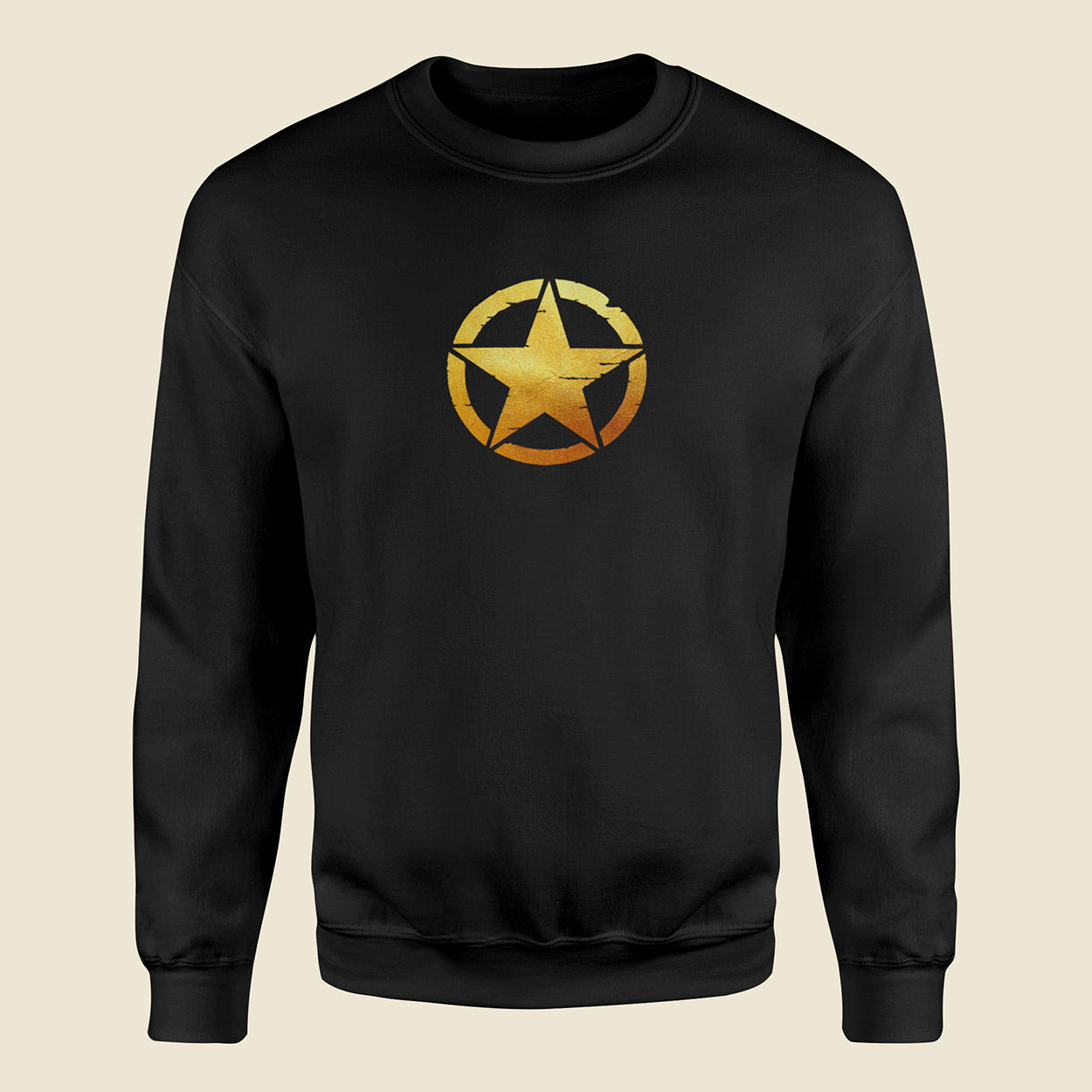 Captain Shield Black Sweatshirt (Gold Print)